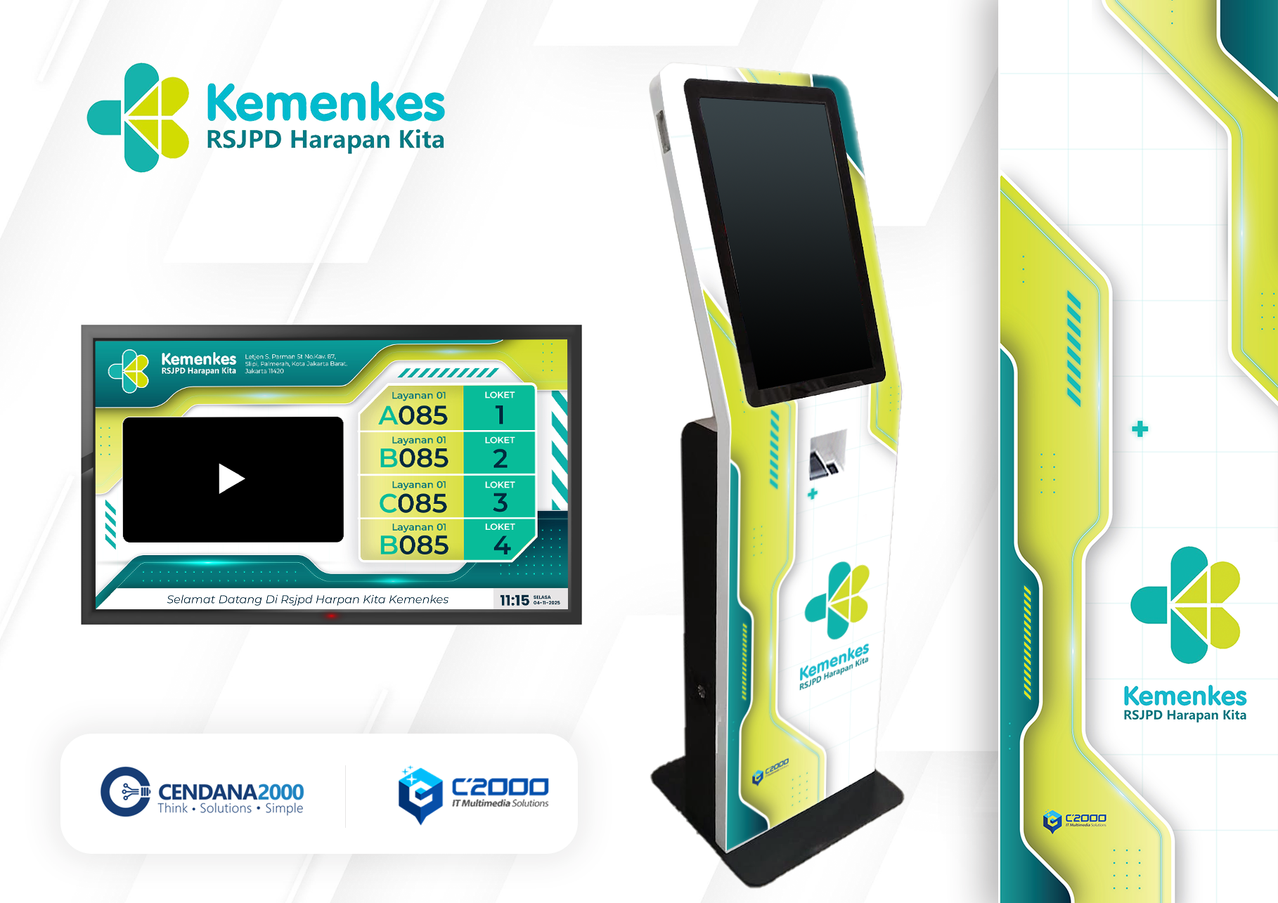 Mockup Desain KiosK Antrian Kementerian Kesehatan RI
